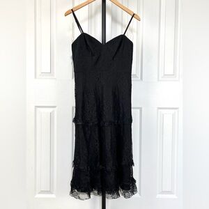 Fame And Partners Black Lace Spaghetti Strap Midi Dress